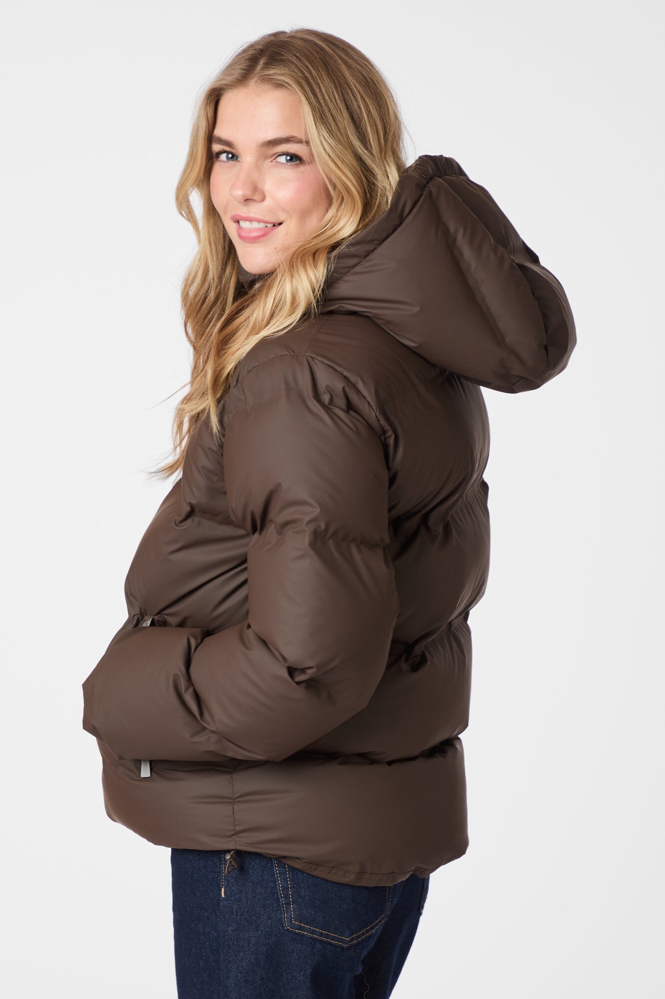 Fox Puffer dunjakke - Dark Brown